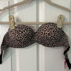 Pink Victoria’s Secret strapless bra